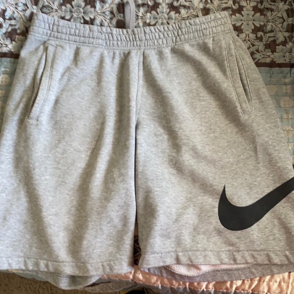 Nike grey fleece shorts size large